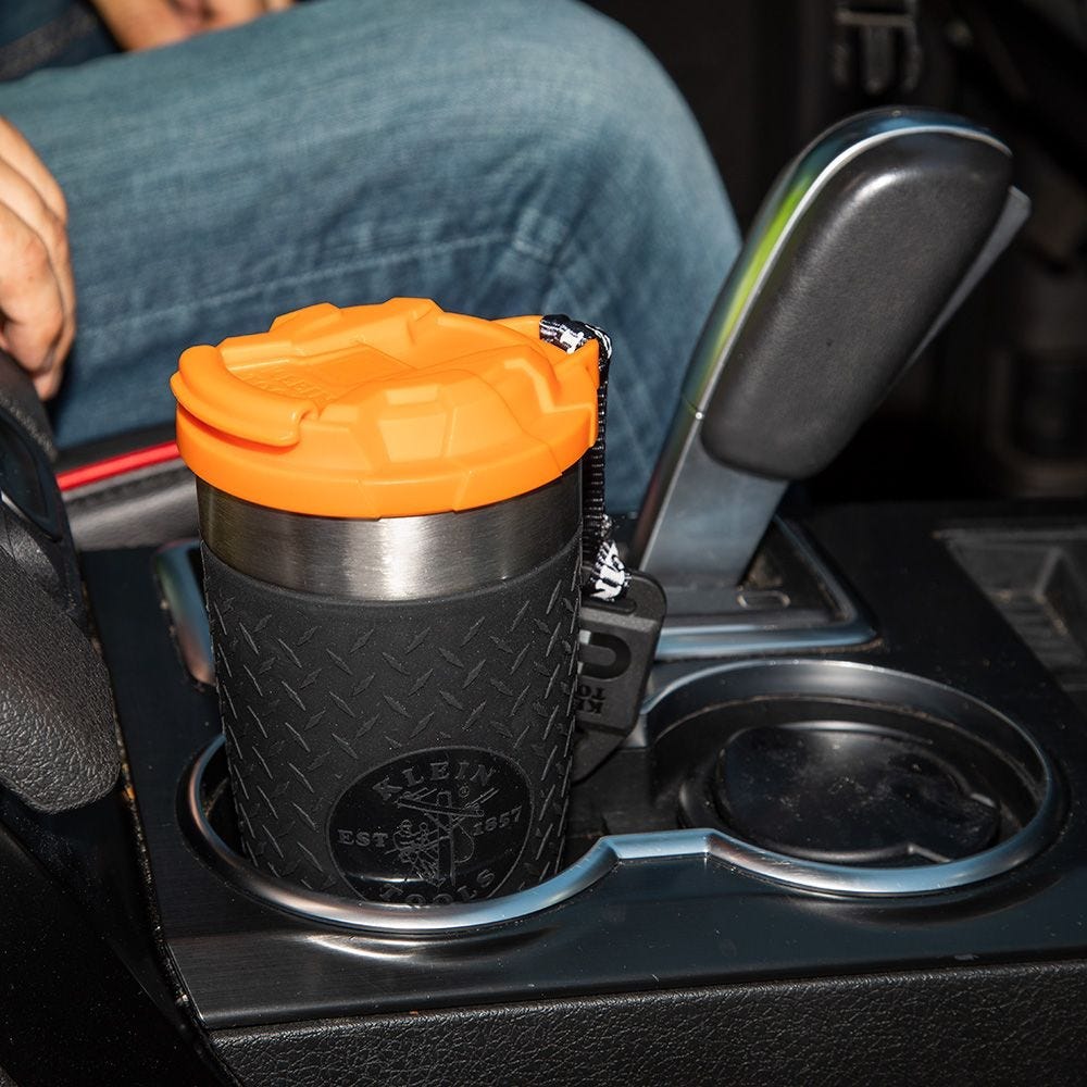 Klein Tools 20 oz. Insulated Stainless Steel Tradesman Tumbler with MODbox Cup Holder Attachment