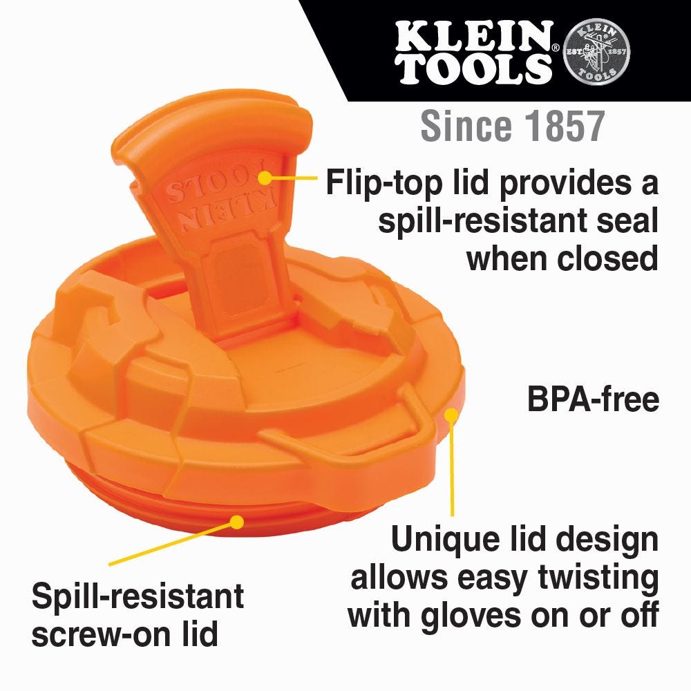 Klein 55580 Double Wall Vacuum Insulated Stainless Steel Tradesman Tumbler, 20 Oz.