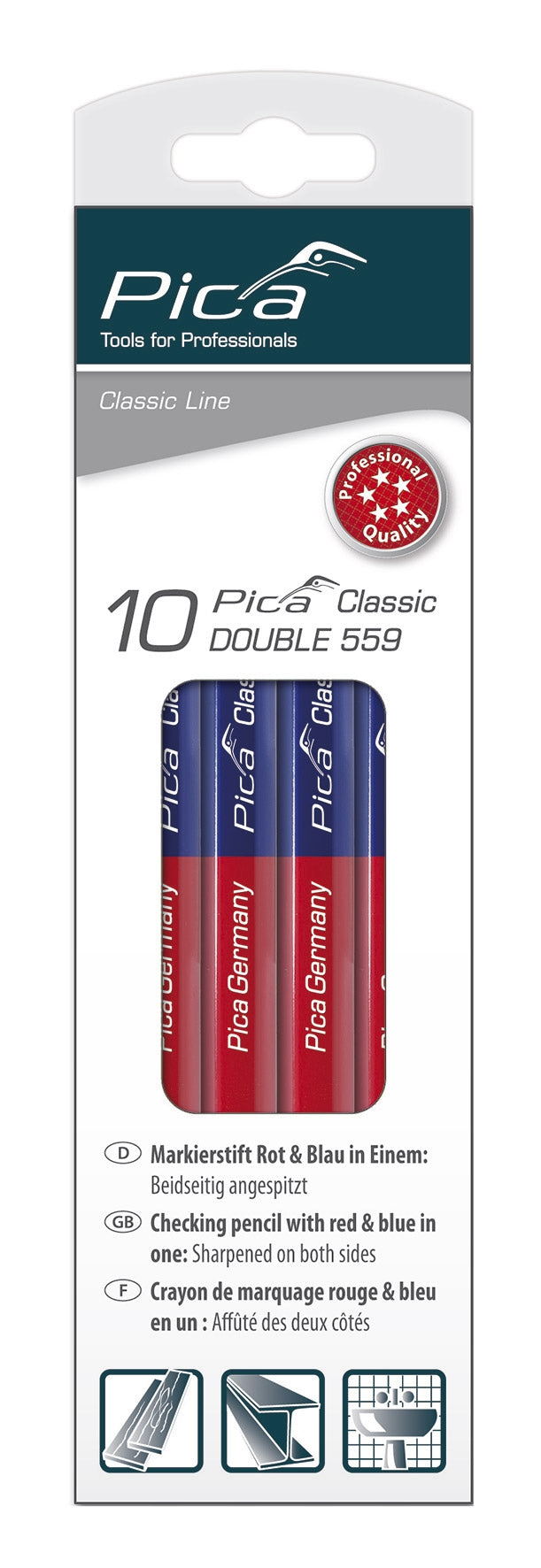 Pica Classic 559 Double Red & Blue Pencil, 1-Pack