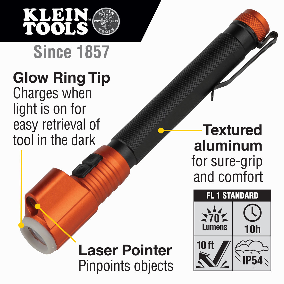 Klein inspection penlight feature callout