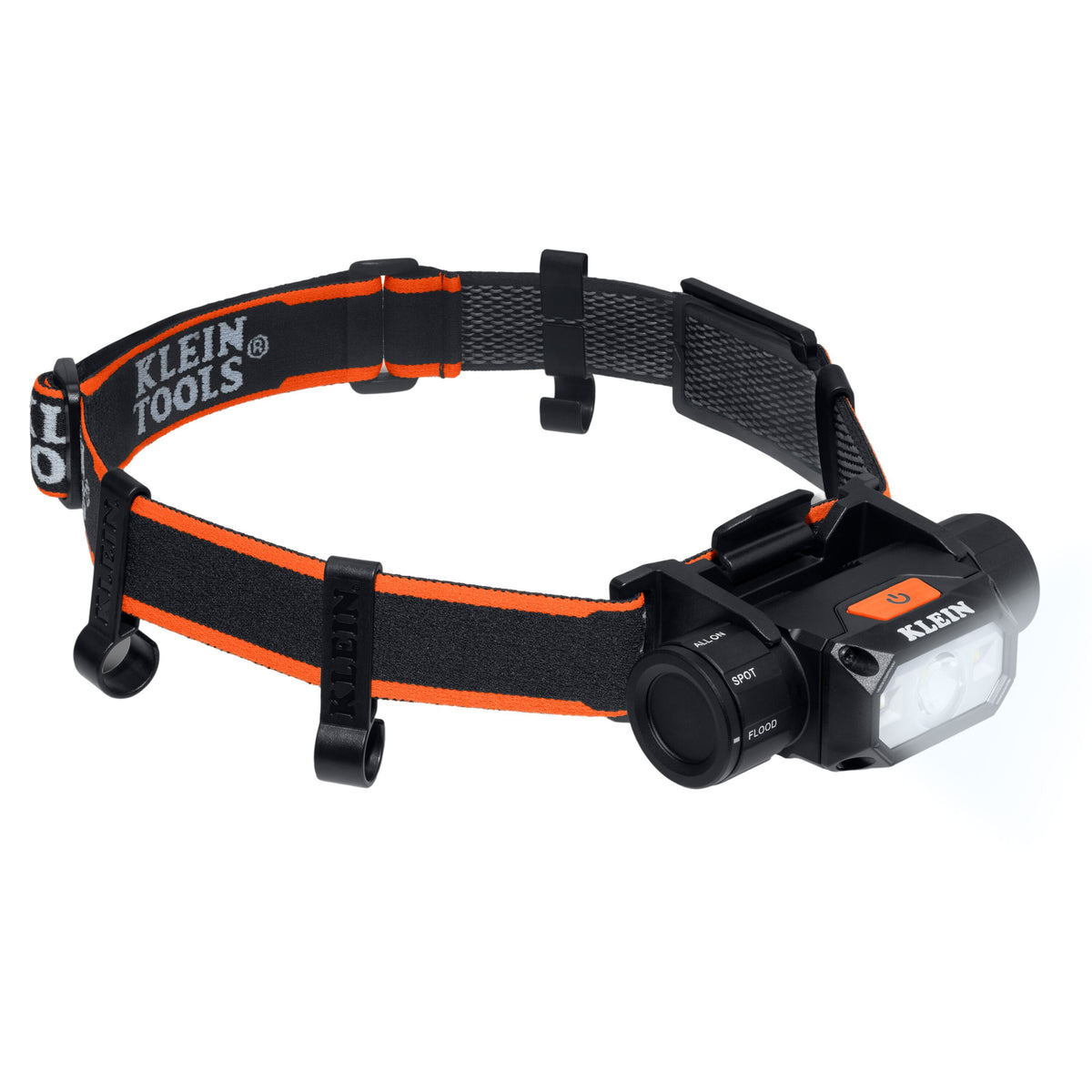 Klein Tools 56078 1000-lumen rechargeable headlamp with fabric strap and mounting bracket