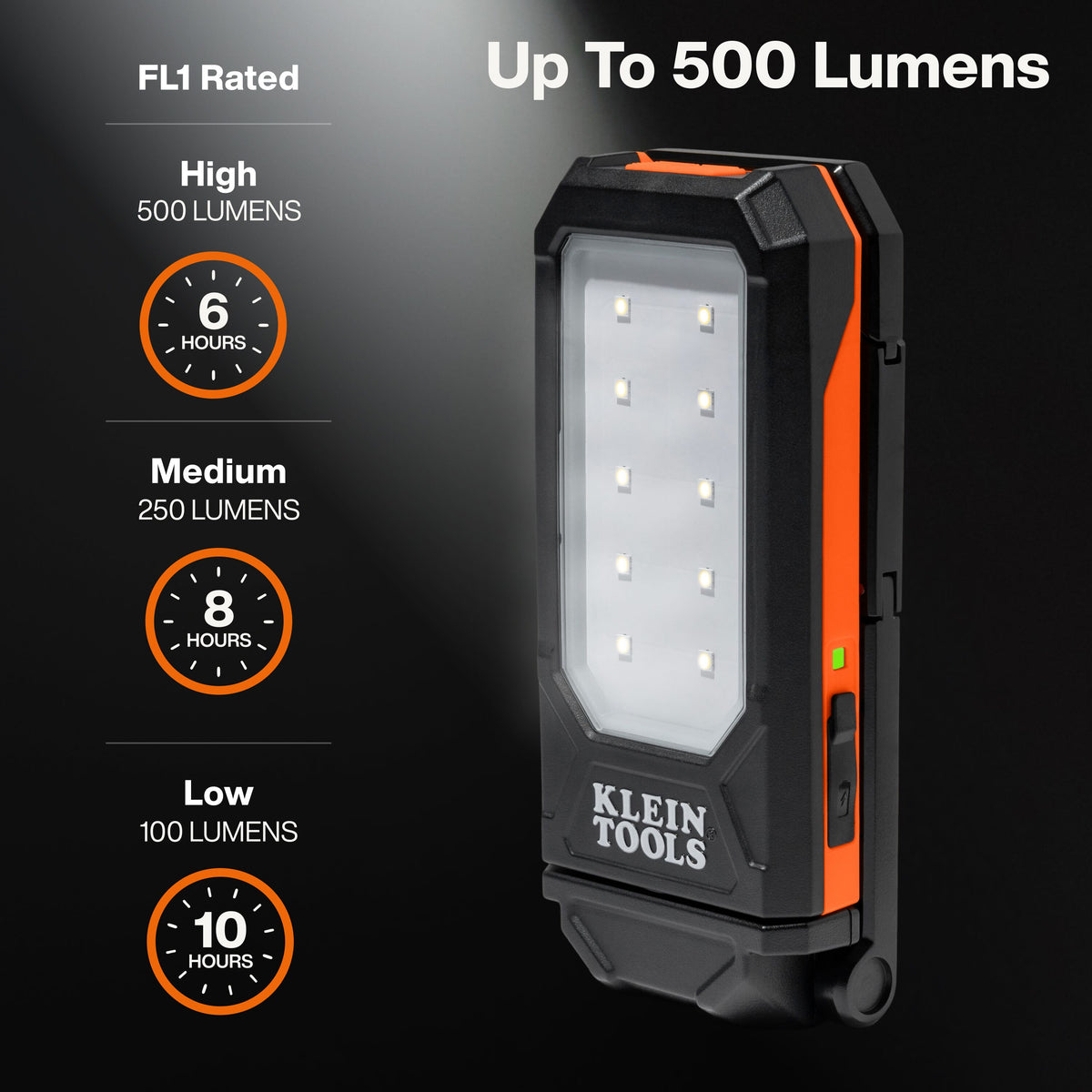 Klein Tools 56079 work light LED head rotating 360 degrees for inspection work