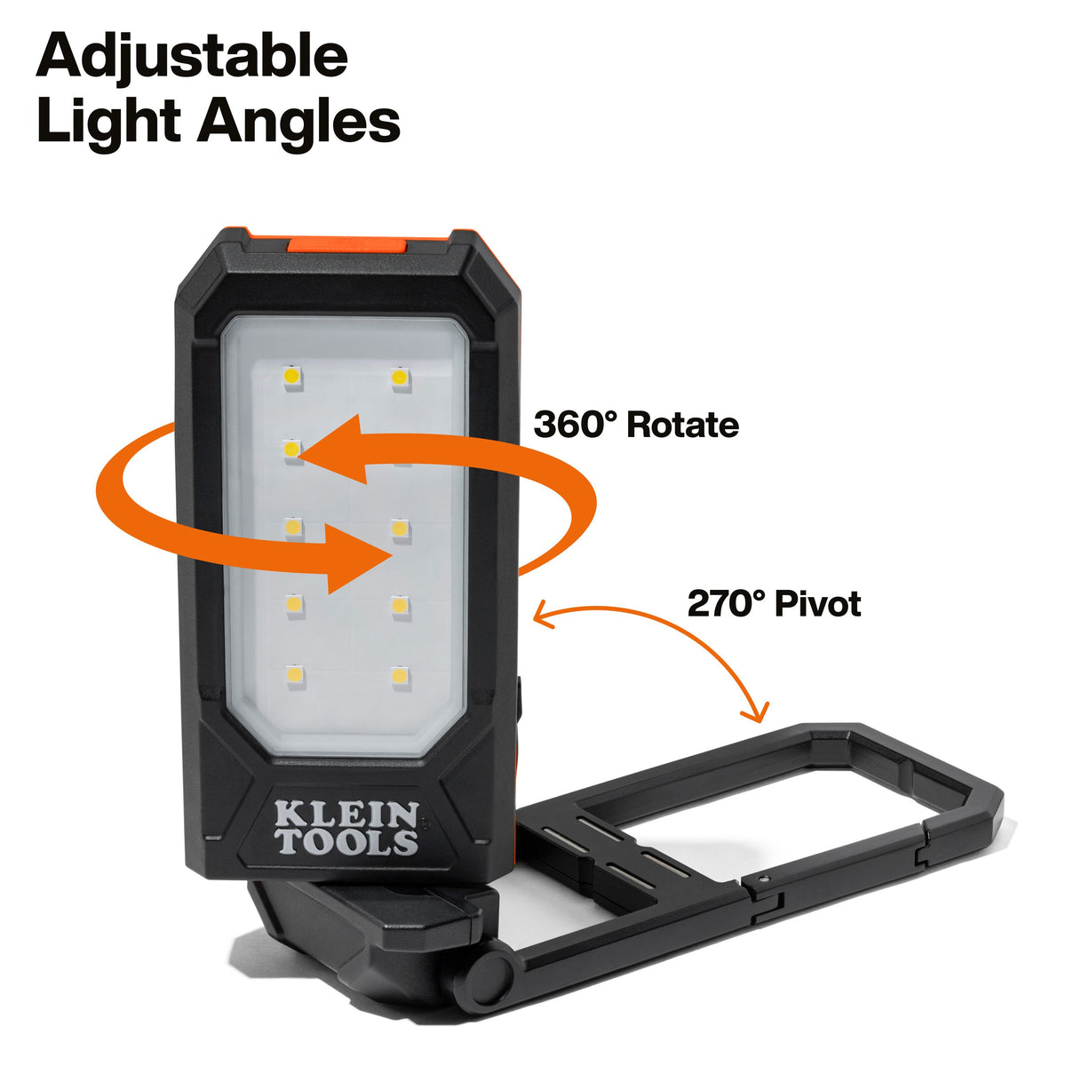 Klein Tools 56079 work light dual N50 magnets mounted on a metal surface