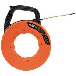 Klein Tools 56351 Fiberglass Fish Tape with Spiral Steel Leader, 100-Foot