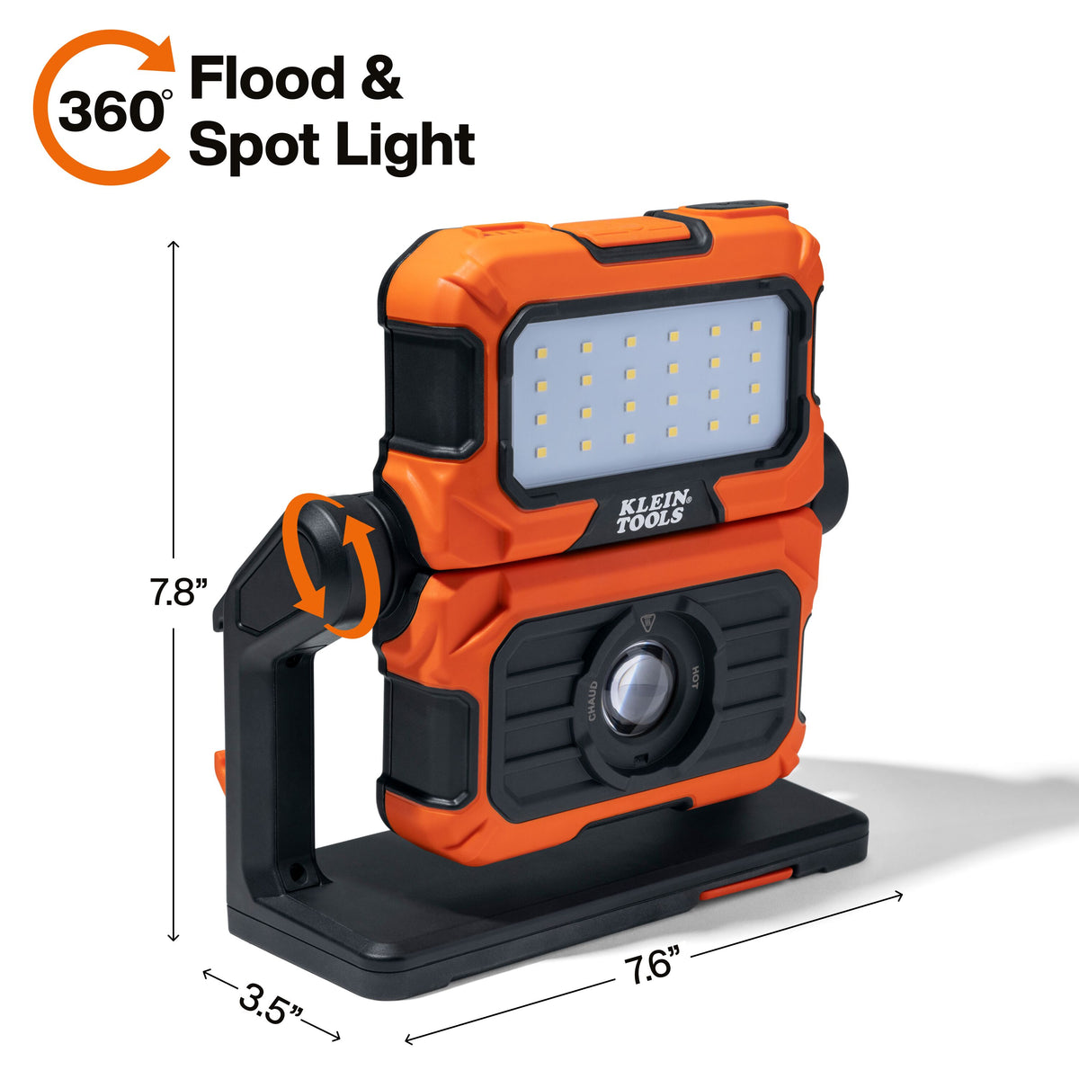Klein MODbox dual beam work light USB output and battery gauge