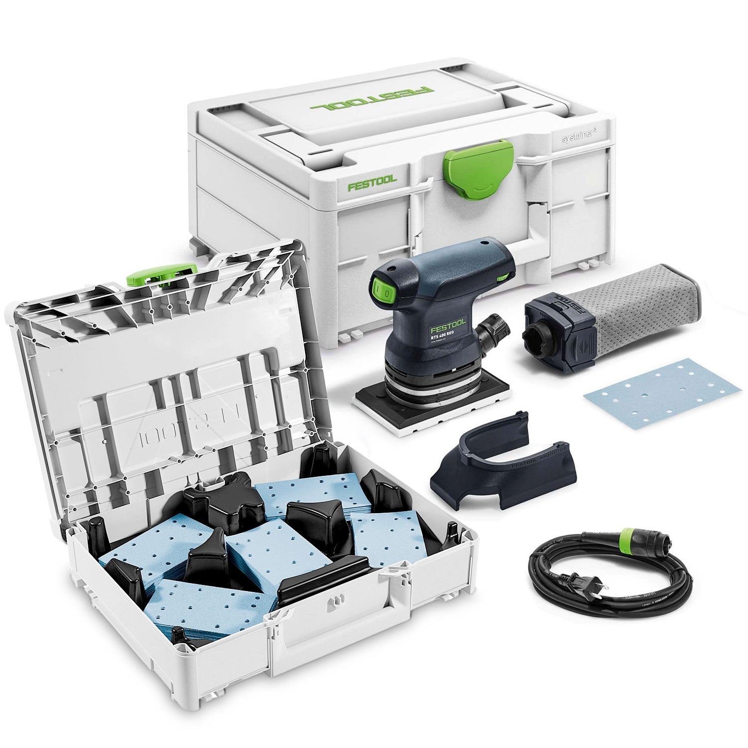 Festool RTS 400 REQ Orbital Sander Set w/ Granat Abrasive Value Set Systainer