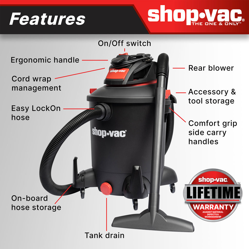 Shop-Vac 10 Gallon 4.5 Peak HP Wet/Dry Vacuum with Blower (5761011)
