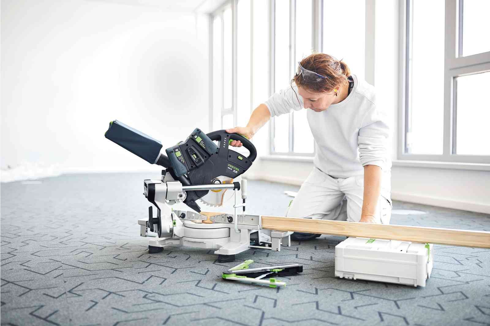 Festool 576848 KAPEX KSC 60 EB-Basic Cordless Sliding Compound Miter Saw, Tool Only