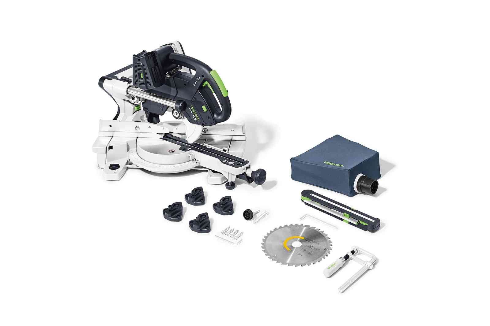 Festool Kapex KSC 60 EB Cordless Dual-18V Miter Saw Basic with UG Stand and Extensions