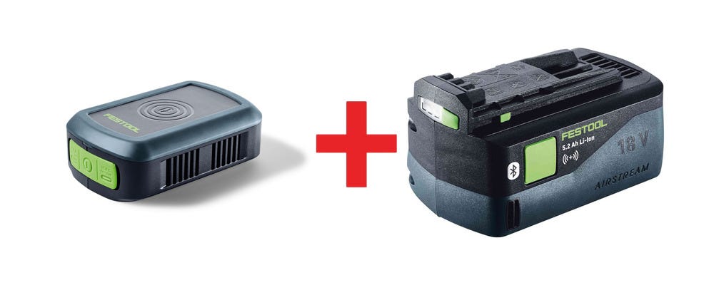 Festool BP 18 Li 5.0 ASI 18V Airstream Bluetooth Battery with PHC Wireless Phone Charger & USB Adapter