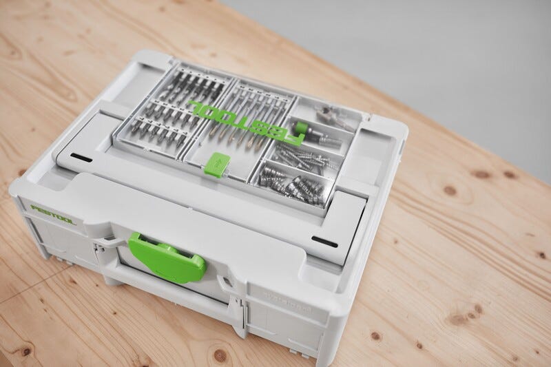 Festool 577395 BKS SYS3 D3-8 K CE/W 18-Piece Centrotec Subby Brad Point Bit Cassette, 3mm-8mm