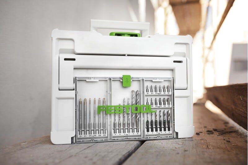 Festool 577395 BKS SYS3 D3-8 K CE/W 18-Piece Centrotec Subby Brad Point Bit Cassette, 3mm-8mm