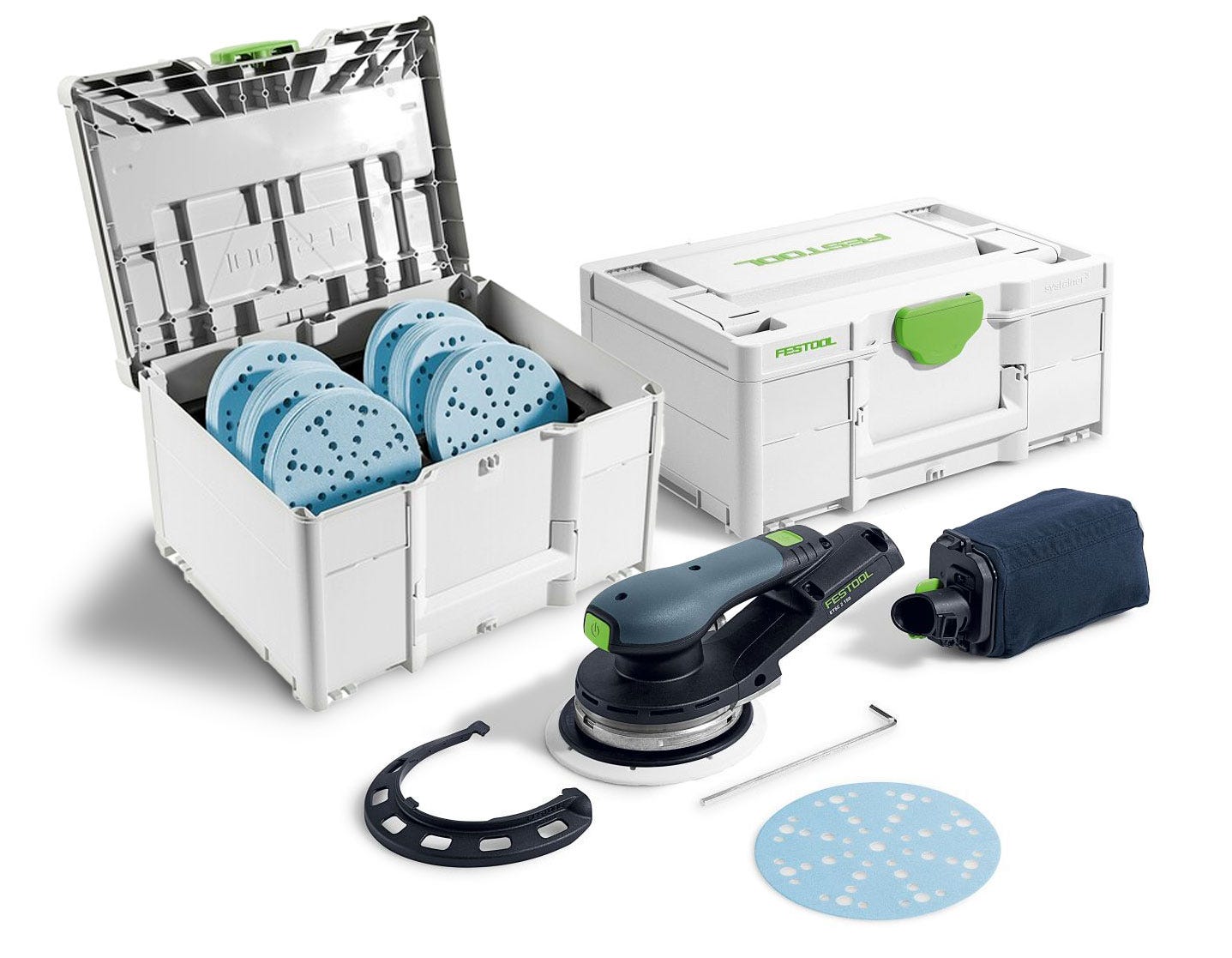 Festool Cordless 18V ETSC 2 150mm (6-in.) Sander w/ 120-Piece GRANAT Abrasive Systainer Set
