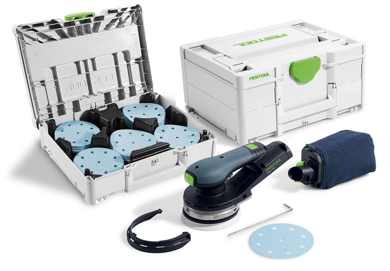 Festool Cordless 18V ETSC 2 125mm (5-in.) Sander w/ 100-Piece GRANAT Abrasive Systainer Set