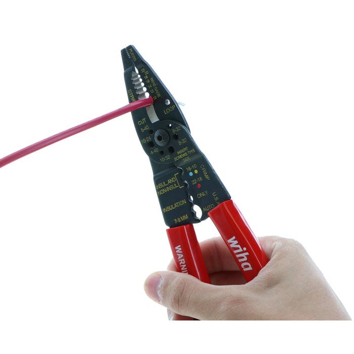 Wiha 57814 Classic Grip Wire Combination Strippers/Crimpers, 8.25 in.