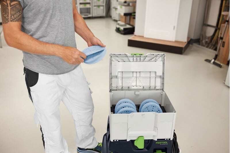 Festool ETS EC 150/5 EQ 150mm (6") Compact Finish Sander Set w/ Granat Abrasive Value Set Systainer