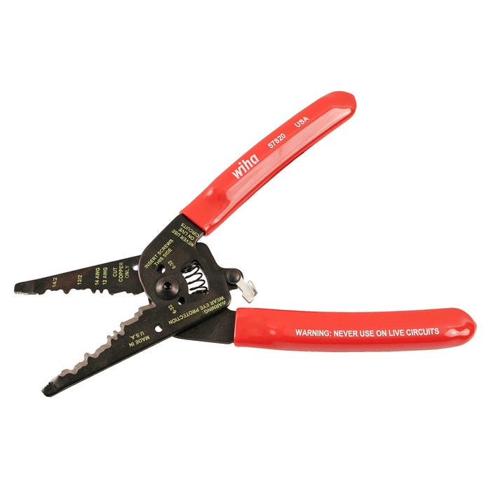 Wiha 57820 Classic Grip Wire Strippers Dual nm-B Cable, 7.75 in.