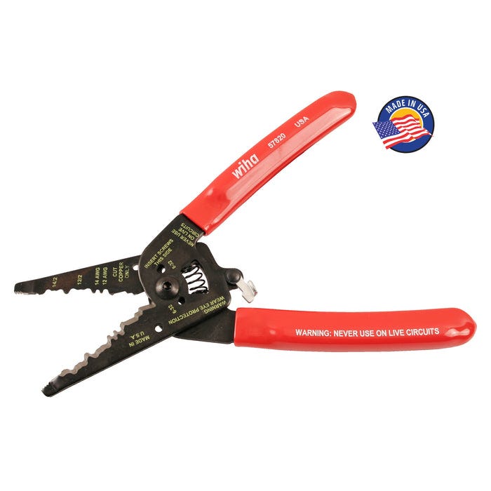 Wiha 57820 Classic Grip Wire Strippers Dual nm-B Cable, 7.75 in.
