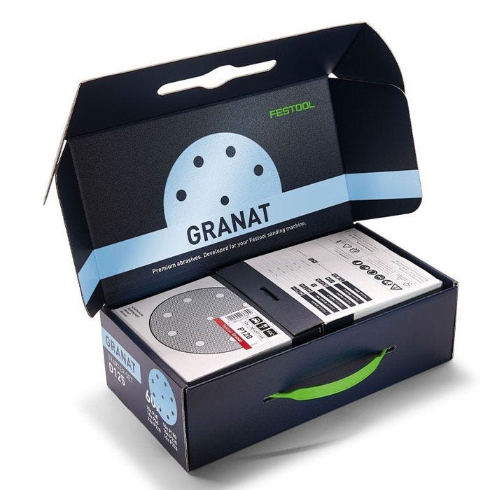 Festool 578668 D125 5-Inch Granat Abrasives 60/80/120/180/220/320-Grit 60-Piece Starter Set