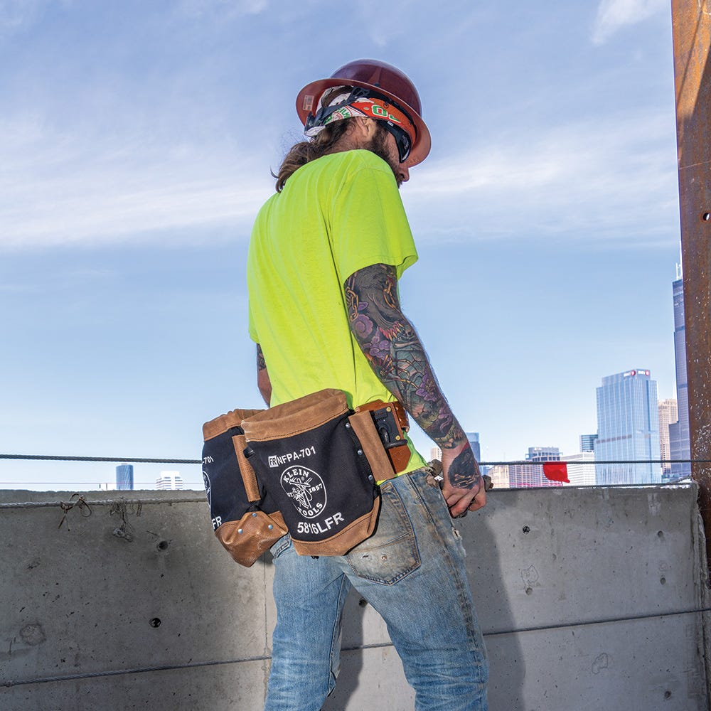 Klein Tools 5816LFR Bolt Bag, Flame-Resistant Canvas and Leather