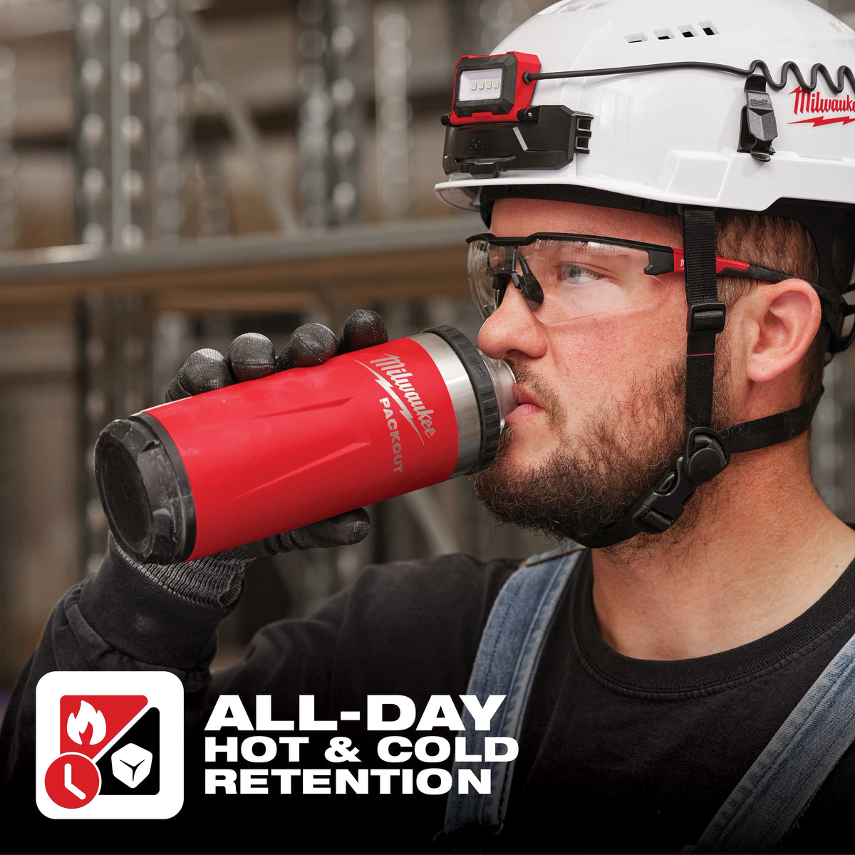 Milwaukee PACKOUT 18oz Red Insulated Bottle with Chug Lid