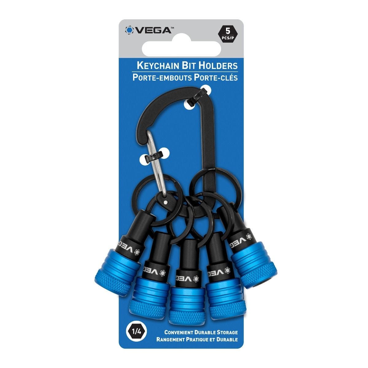 Vega 5QKCH Carabiner Keychain Bit Holder, Blue – Tool Nut
