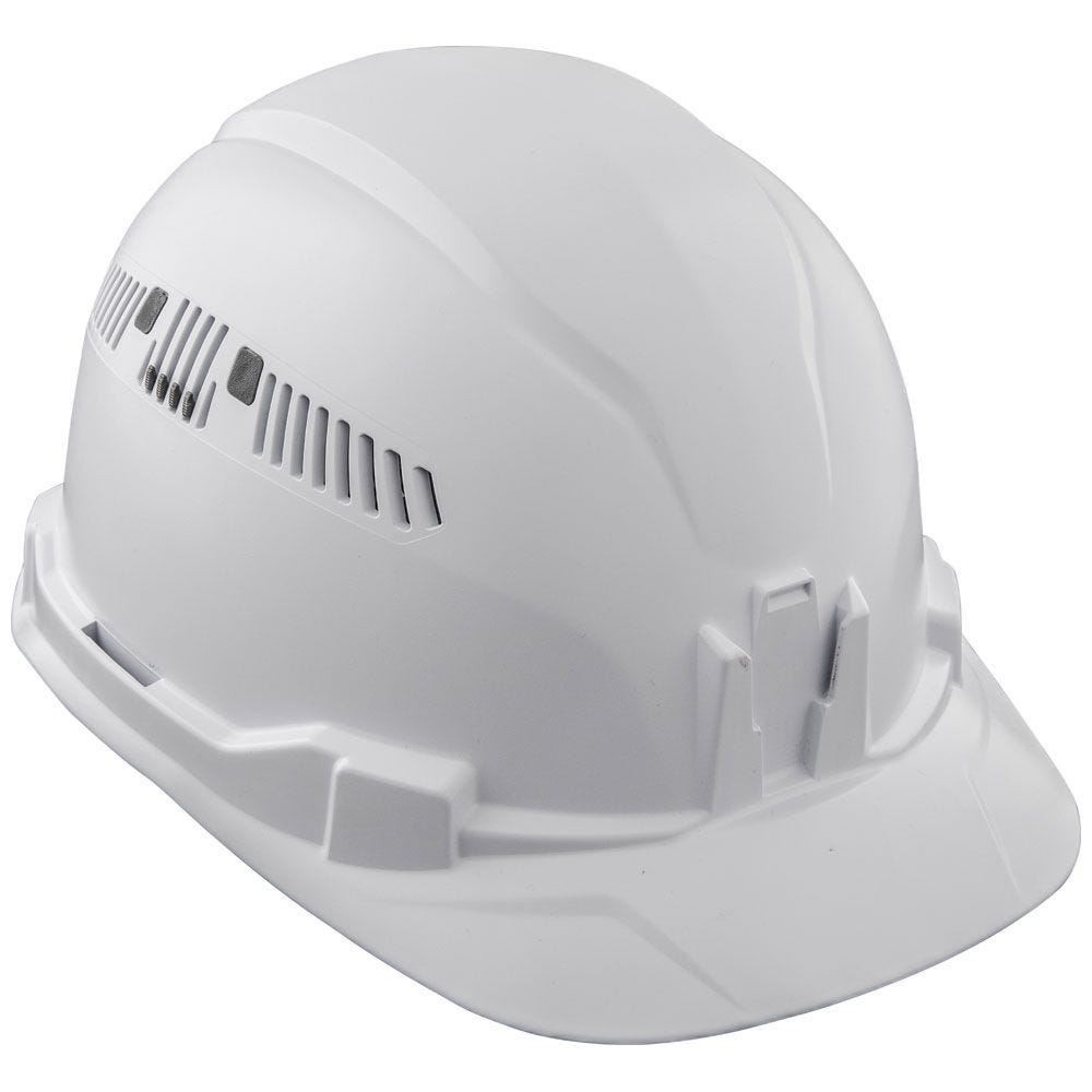 Klein 60105 Hard Hat, Vented, Cap Style, White