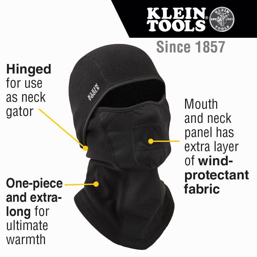 Klein Tools 60132 Wind Proof Hinged Balaclava, Black – Tool Nut
