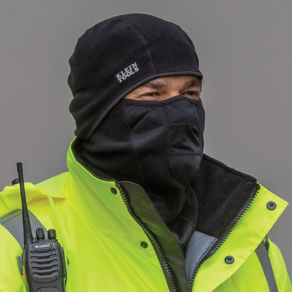 Klein Tools 60132 Wind Proof Hinged Balaclava, Black