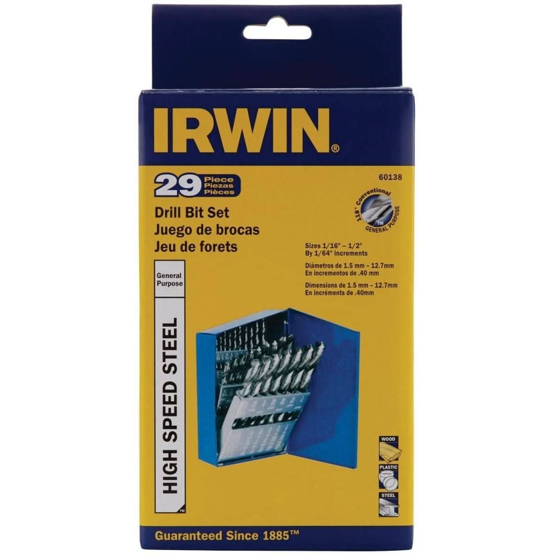 Irwin 60138 High Speed Steel Drill 29 Piece Set