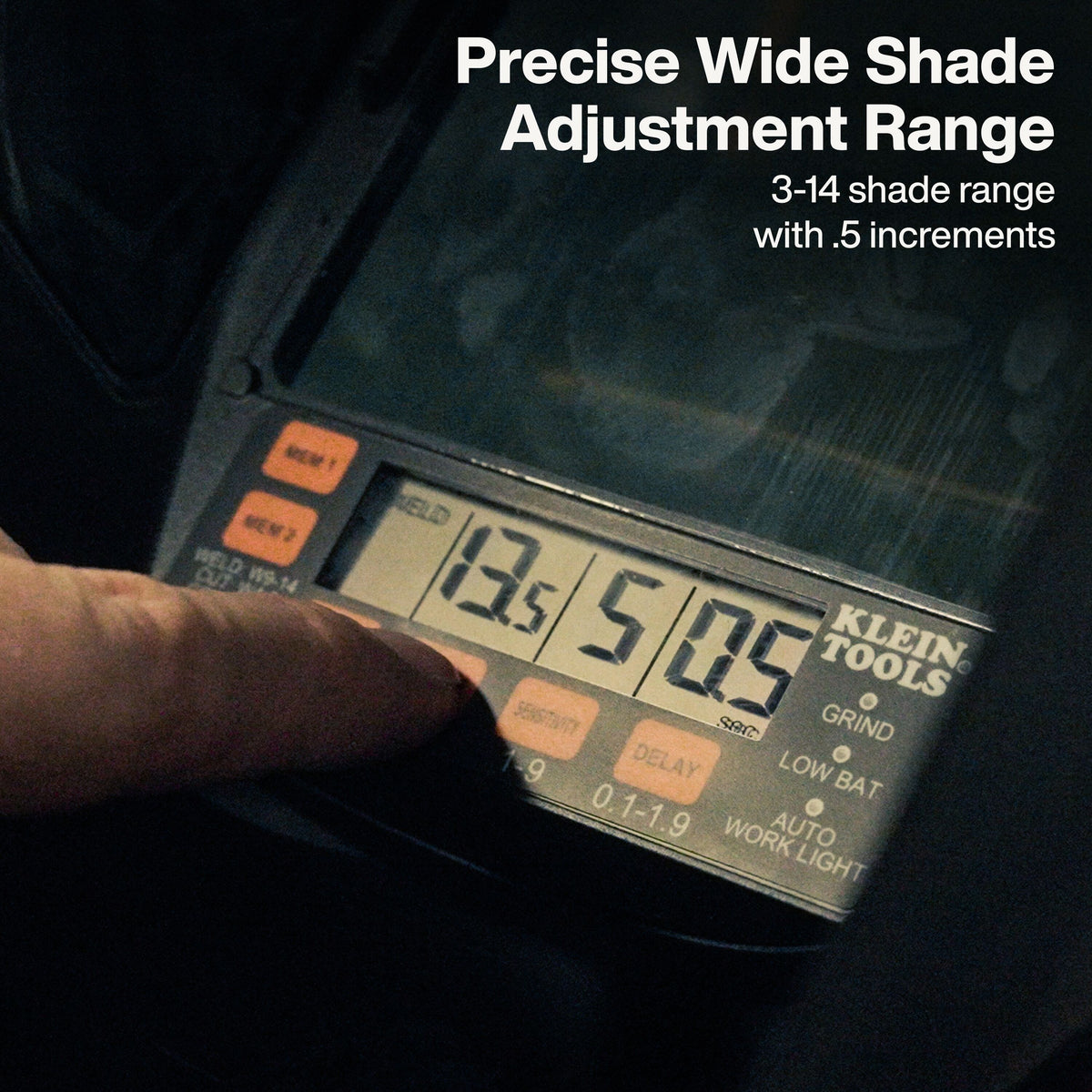 Klein Tools 60141 True Color auto-darkening filter, shade 3 to 14 in half-shade steps