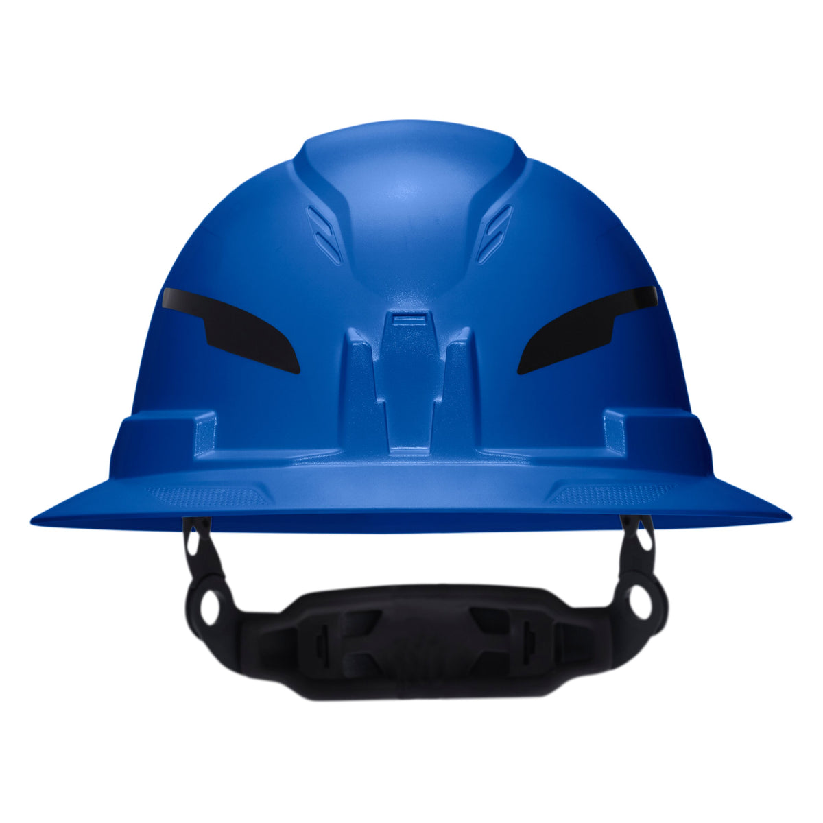 Klein Tools Class E Type-2 Hard Hat, Non-Vented Full Brim Style with Strap, Blue (60249T2) blue full brim hard hat with non-vented shell and chin strap