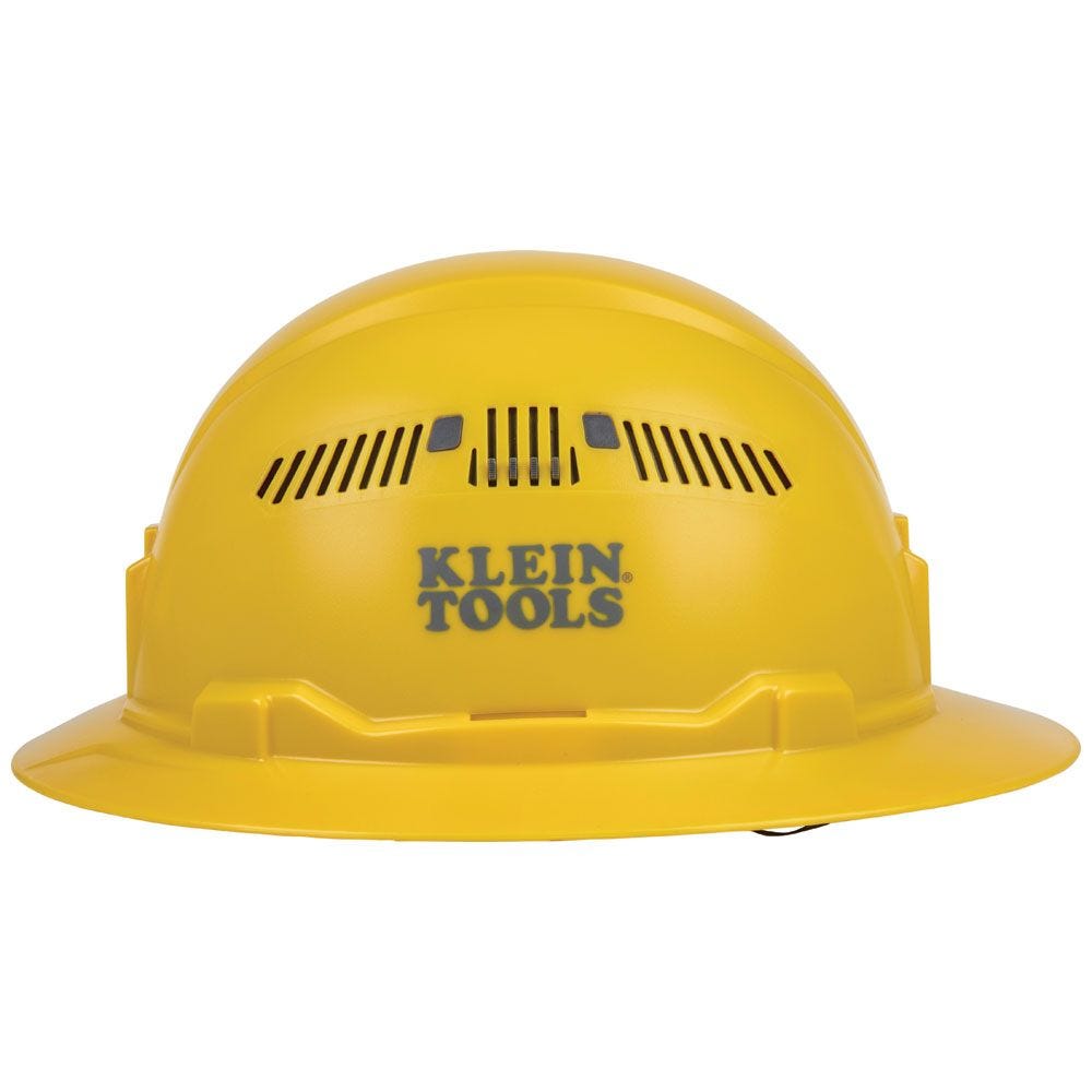 Klein 60262 Hard Hat, Vented, Full Brim Style, Yellow
