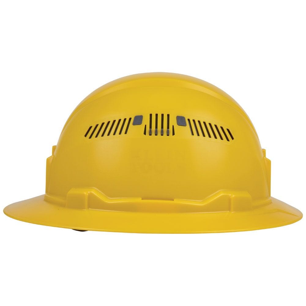 Klein 60262 Hard Hat, Vented, Full Brim Style, Yellow