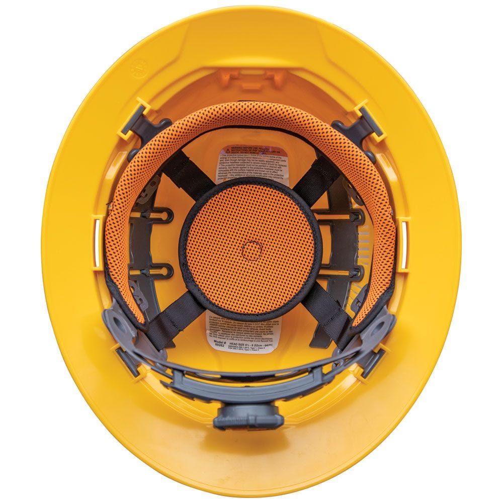 Klein 60262 Hard Hat, Vented, Full Brim Style, Yellow