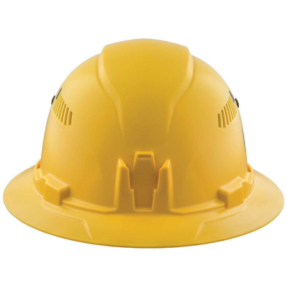 Klein 60262 Hard Hat, Vented, Full Brim Style, Yellow