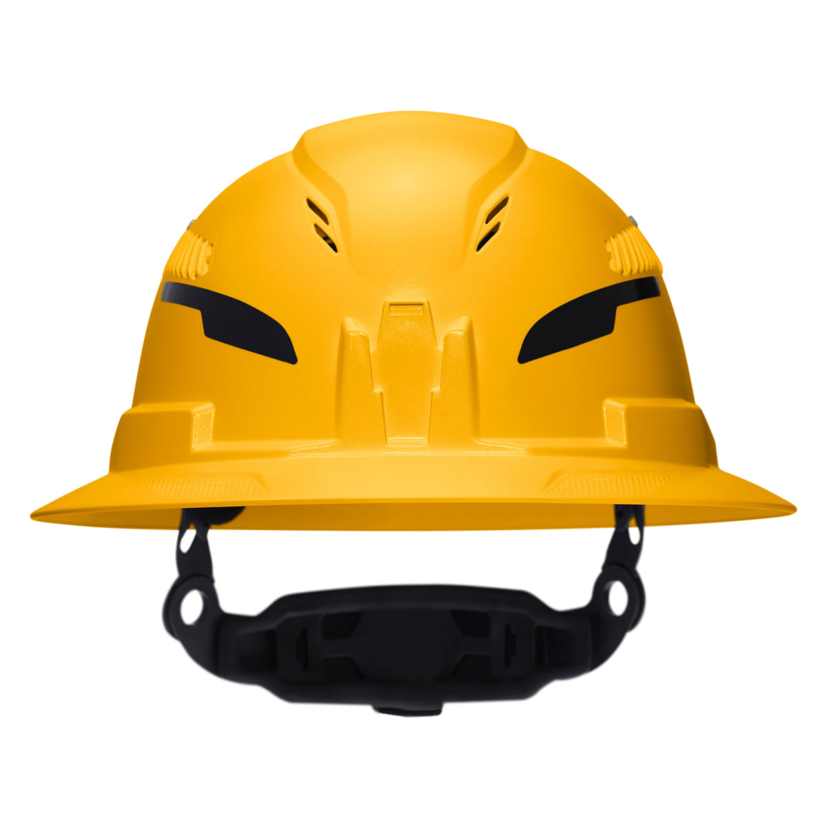 Klein Tools Class C Type-2 Hard Hat, Vented Full Brim with Strap, Yellow (60262T2) yellow full brim hard hat with top and side vents and chin strap