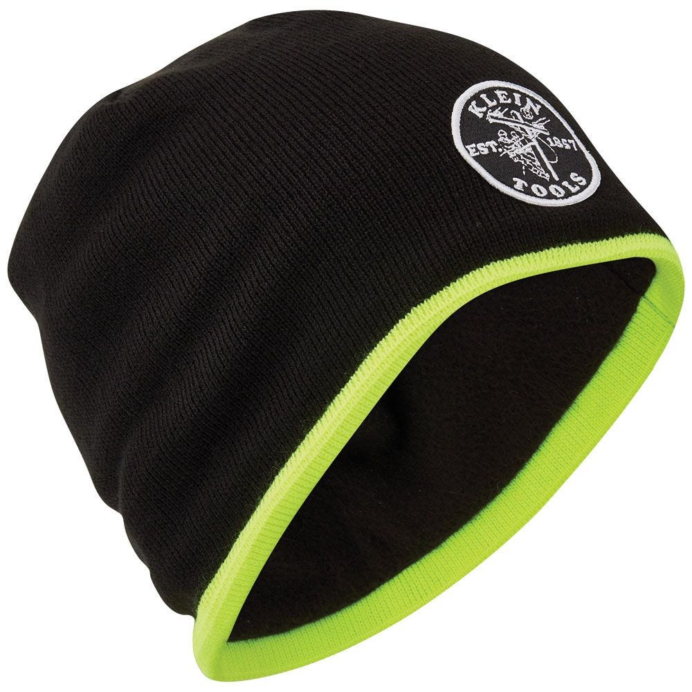 Klein Tools 60391 Knit Beanie, Black/Hi-Vis Yellow