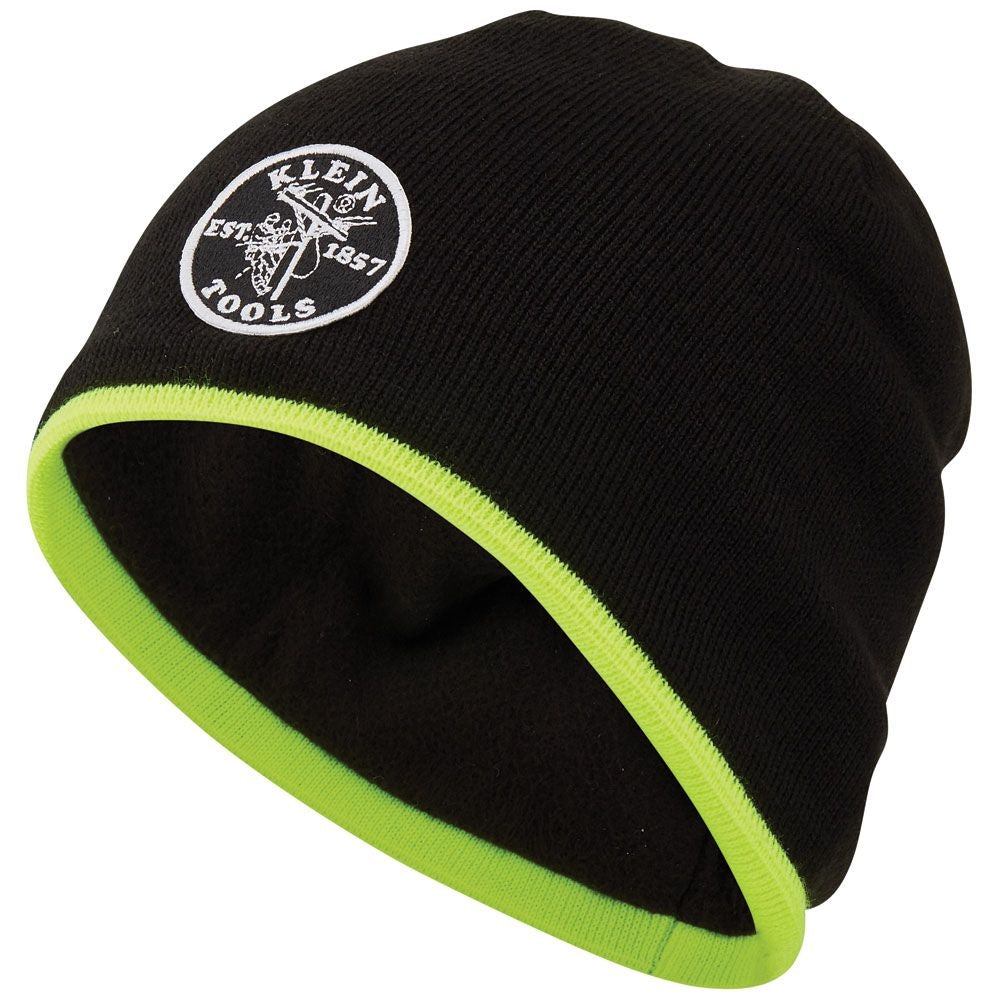 Klein Tools 60391 Knit Beanie, Black/Hi-Vis Yellow