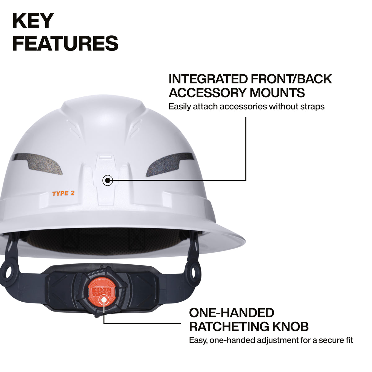 Klein Tools Class E Type-2 Hard Hat, Non-Vented Full Brim Style with Strap, Red (60920T2) ANSI Z89.1 Type 2 Class E rating tested up to 20kV