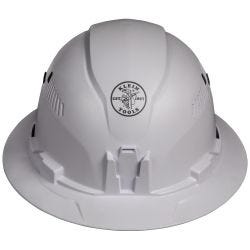 Klein Tools 60401 Hard Hat, Vented, Full Brim Style, White