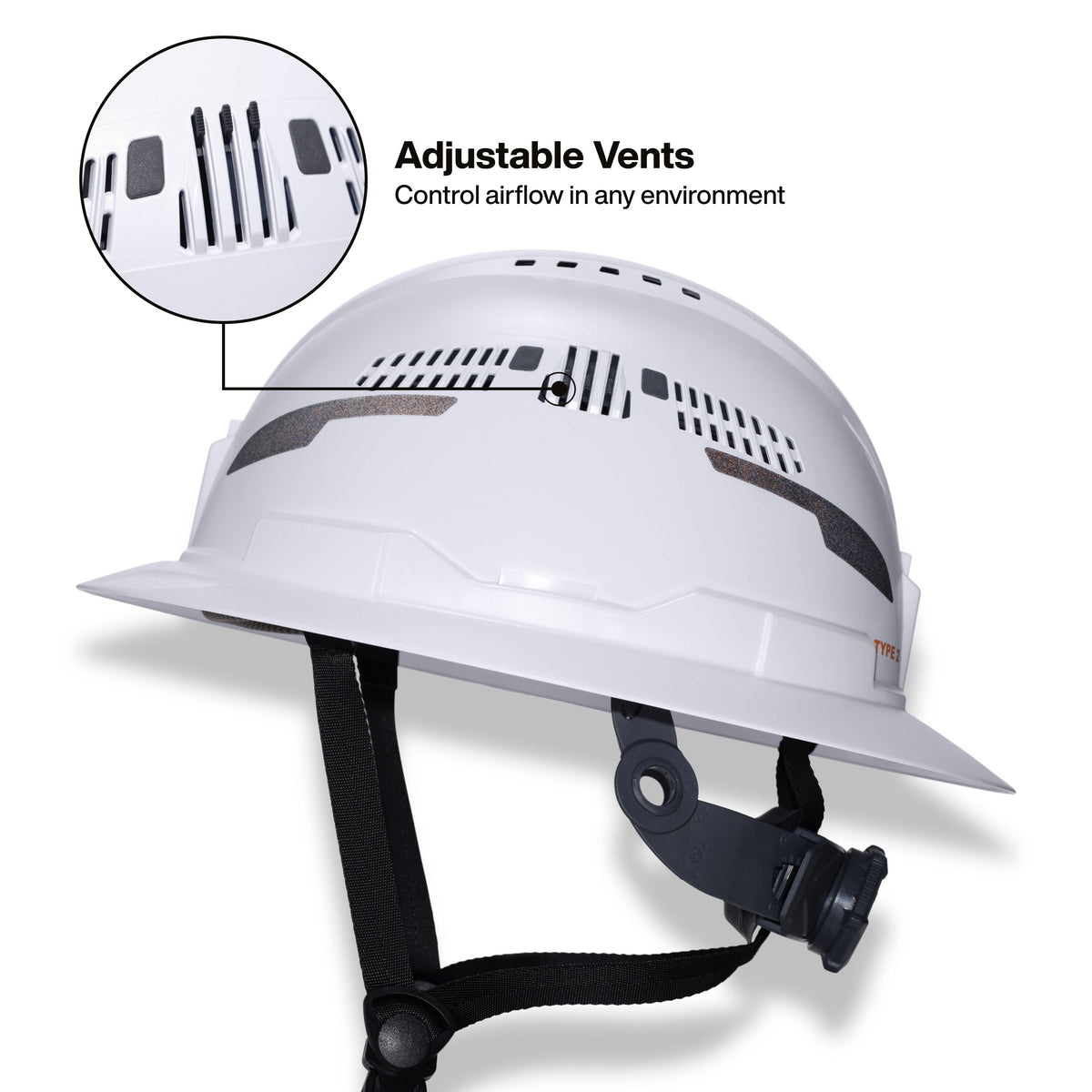 Klein Tools 60931T2 vented Type 2 hard hat top and adjustable side vents for airflow