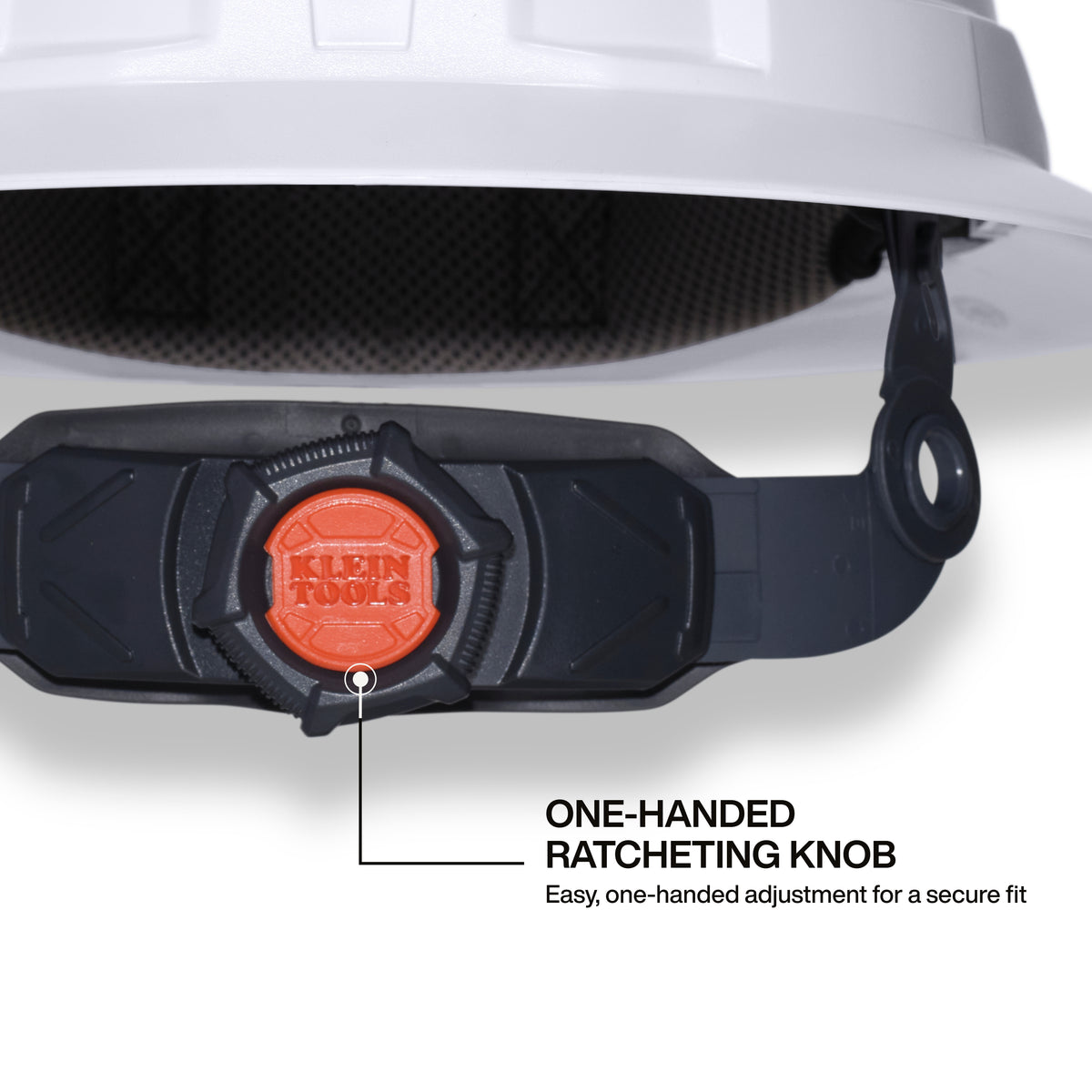 Klein vented hard hat rechargeable headlamp strap-free mount