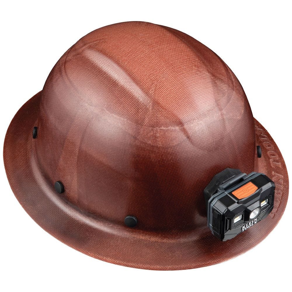 Klein Tools 60447 KONSTRUCT Series Full-Brim Class G Hard Hat with Rechargeable Headlamp