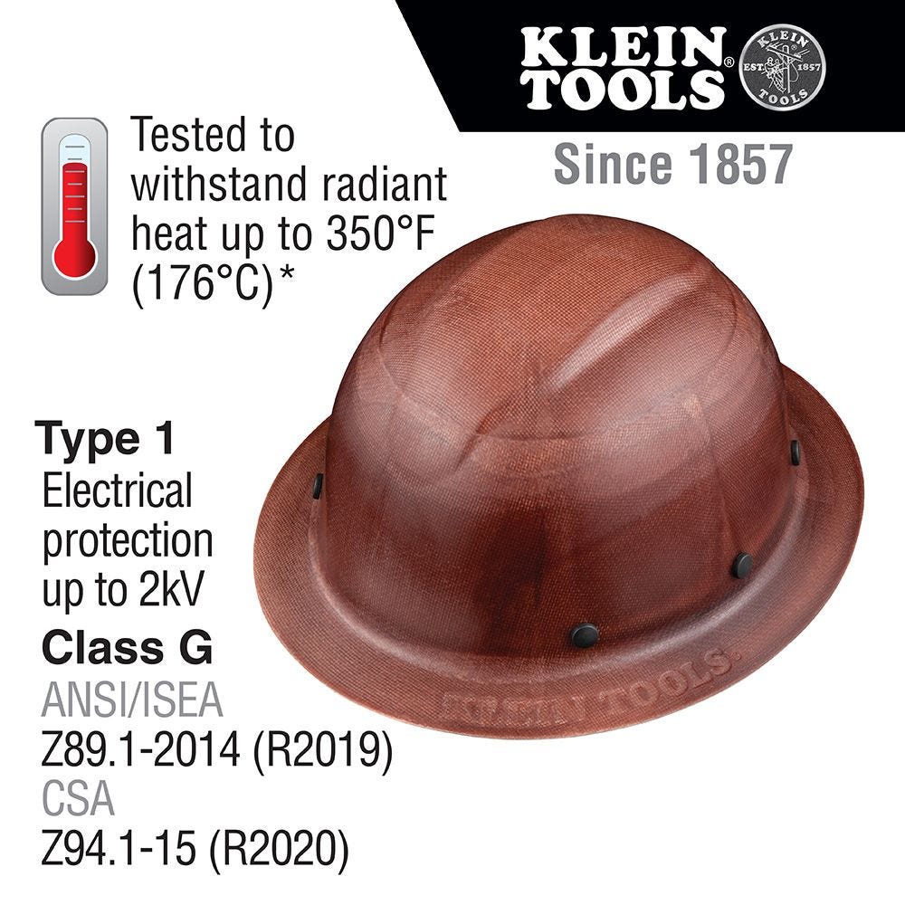 Klein Tools 60452 KONSTRUCT Series Full-Brim Class G Hard Hat