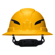 Klein Tools Class E Type-2 Hard Hat, Non-Vented Full Brim Style with Strap, Yellow (60489T2) yellow full brim hard hat with non-vented shell and chin strap