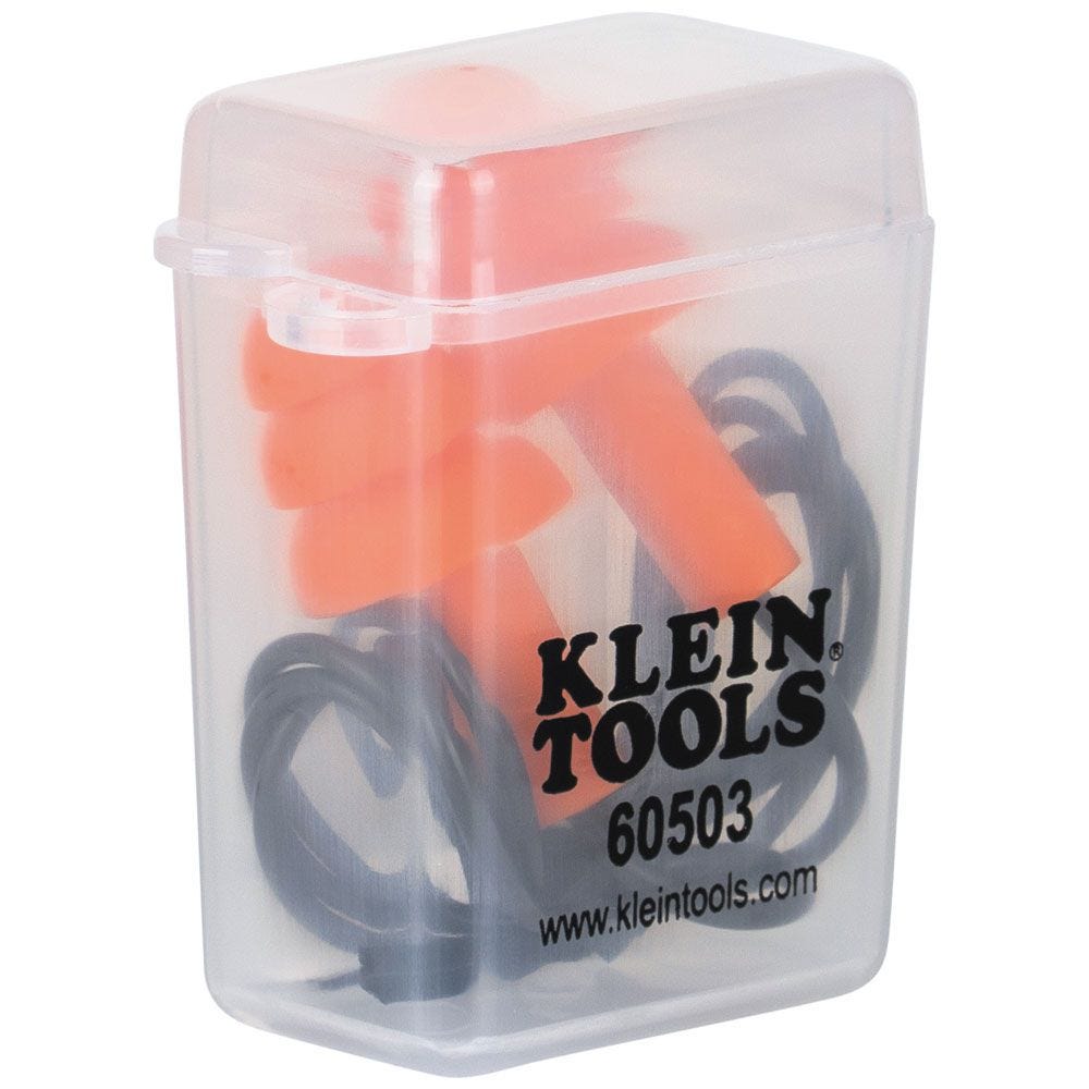 Klein Tools 605036 Corded Earplugs, 6-Pair Pack