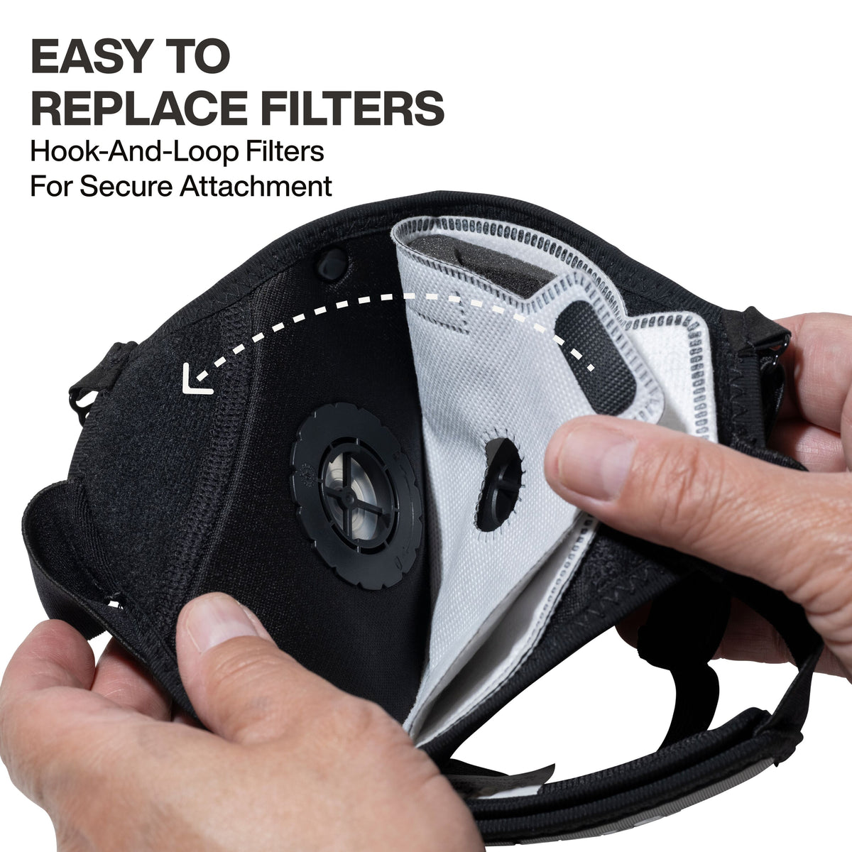 Klein Tools 60507 filter hook-and-loop patches attaching to the 60506 facepiece