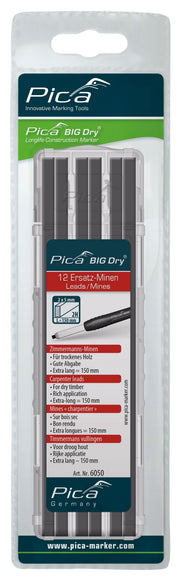 Pica BIG-Dry 6050 Carpenter Leads, 2H (12-Pack)