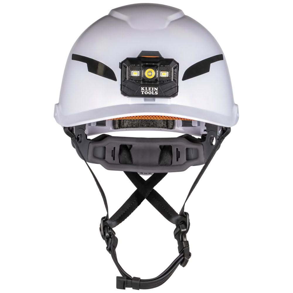Klein Tools 60525 Safety Helmet, Type-2, Non-Vented Class E, with Rechargeable Headlamp